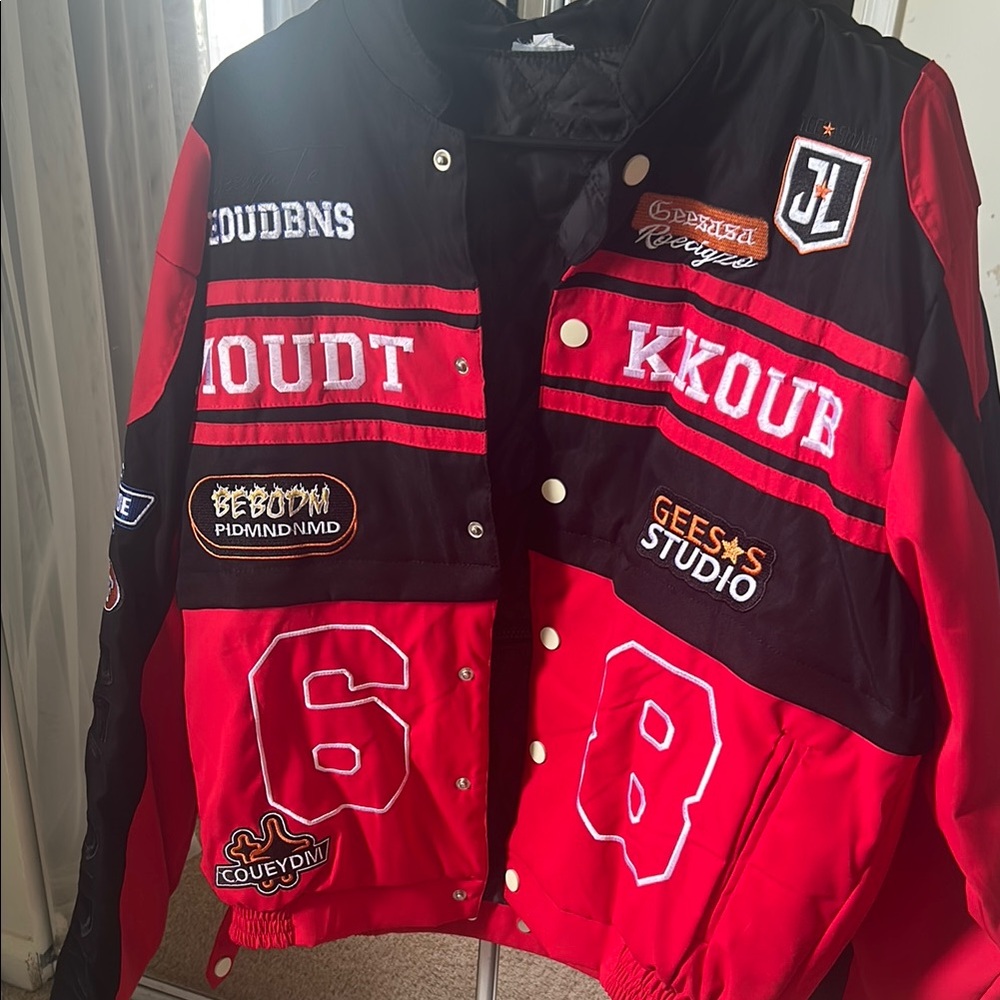 Red And Black Patchwork Jacket - image 1